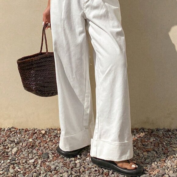 White Casual Women's Loose Denim Jeans - Picture 5 of 6